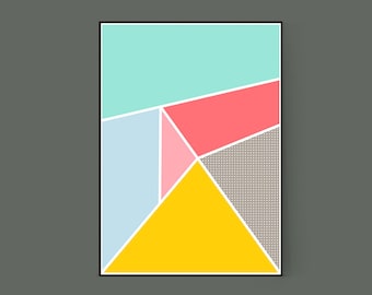 Shapes #4 Colourful Geometric Abstract Graphic Art Print