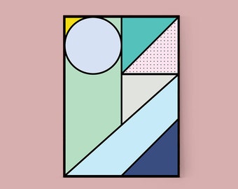 Shapes #1 Geometric Abstract Graphic Art Print