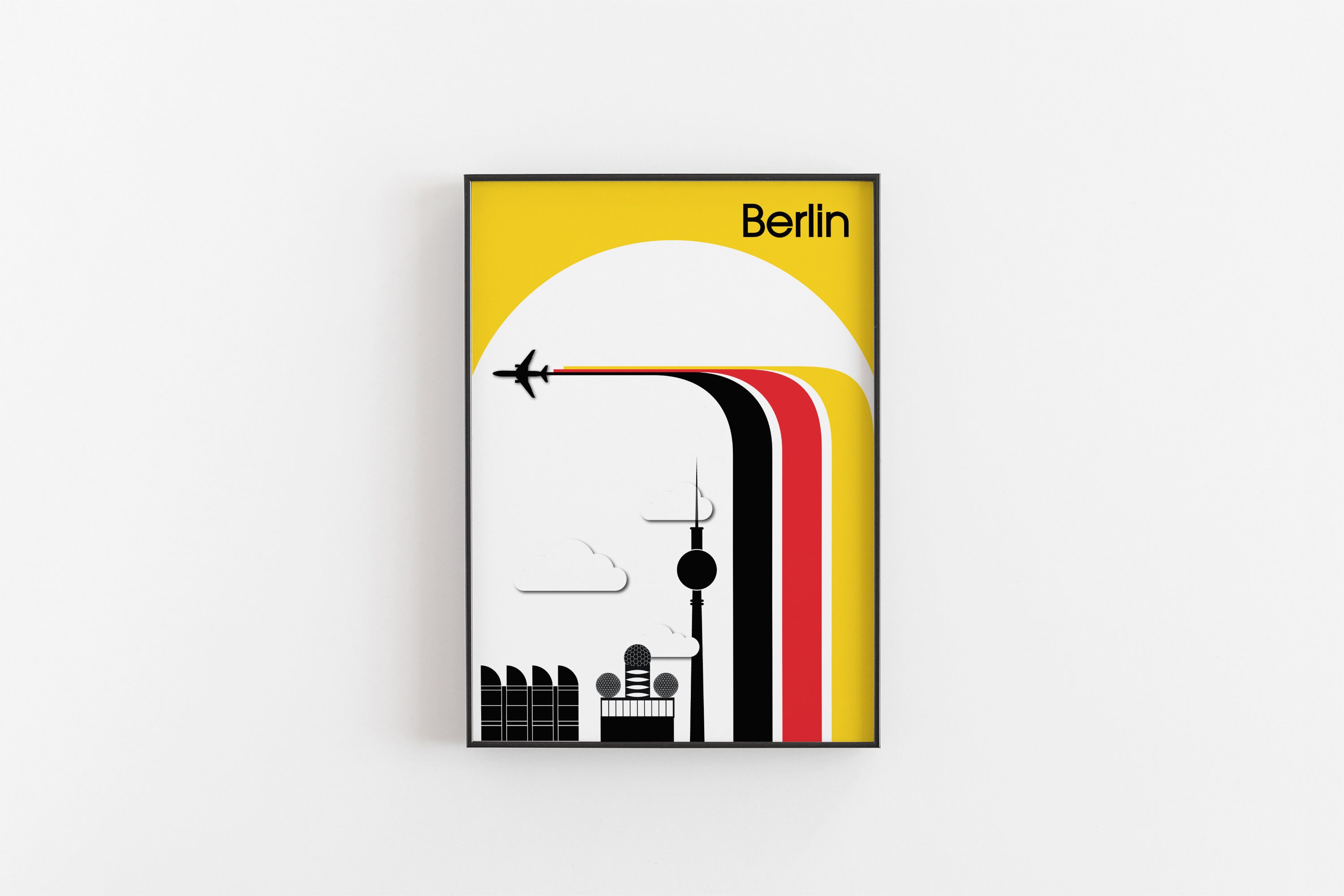 ベルリン - ミニマルグラフィックデザイン旅行ポスター - Etsy 日本