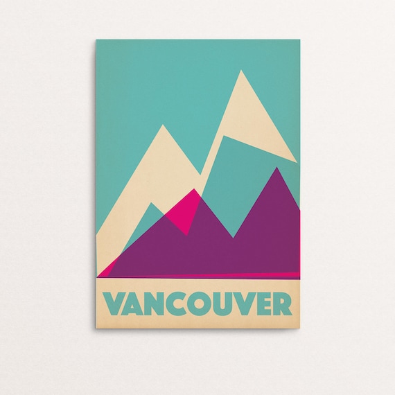 Vancouver Mountains - Minimal Geometric Print