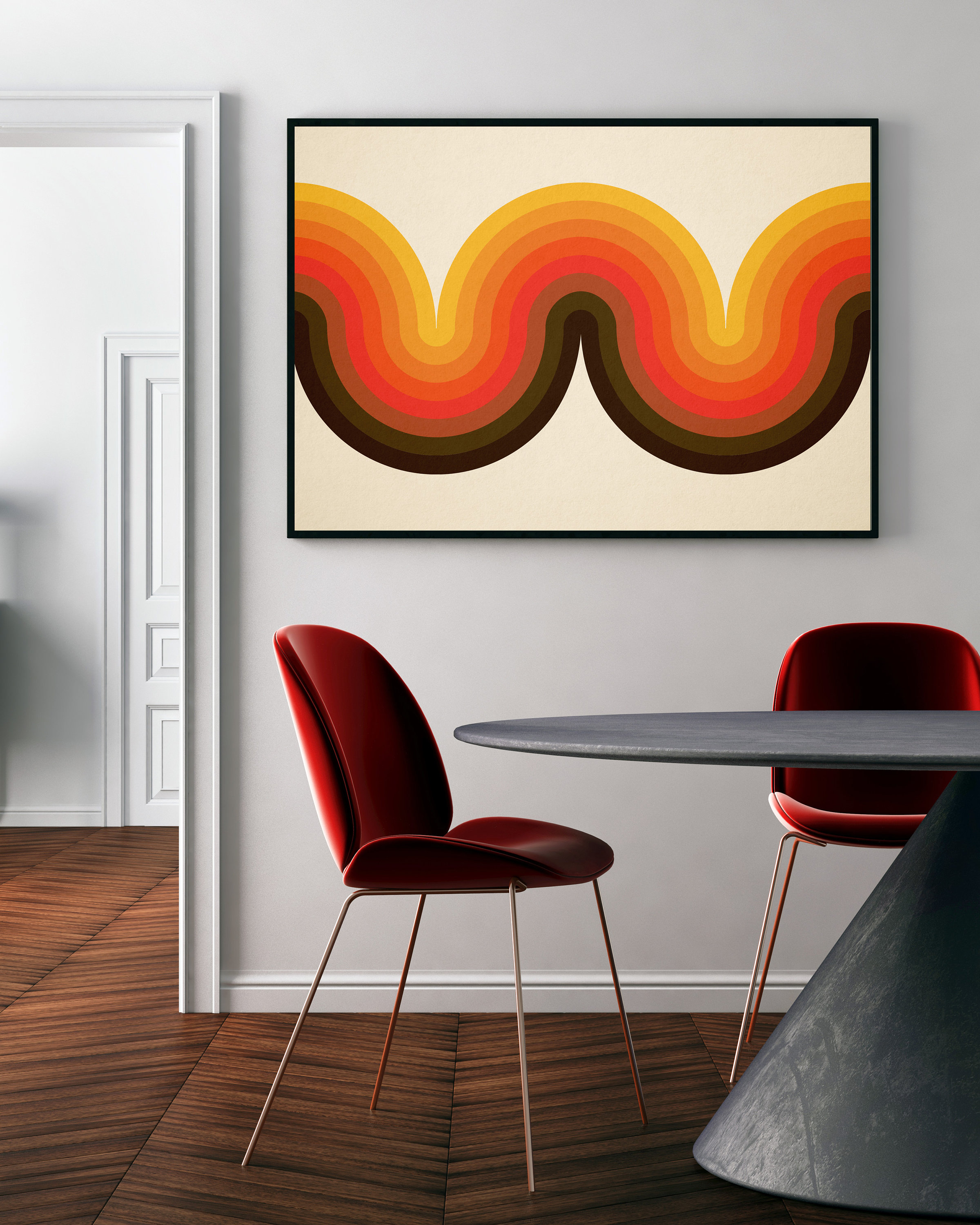 Beyond The Curve Geometric Scandinavian Style Art Print For