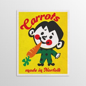 Carrots - Norfolk Retro Advertising Poster