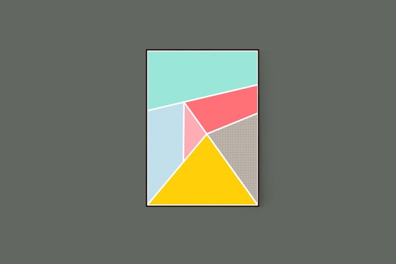 Shapes #4 Colourful Geometric Abstract Graphic Art Print