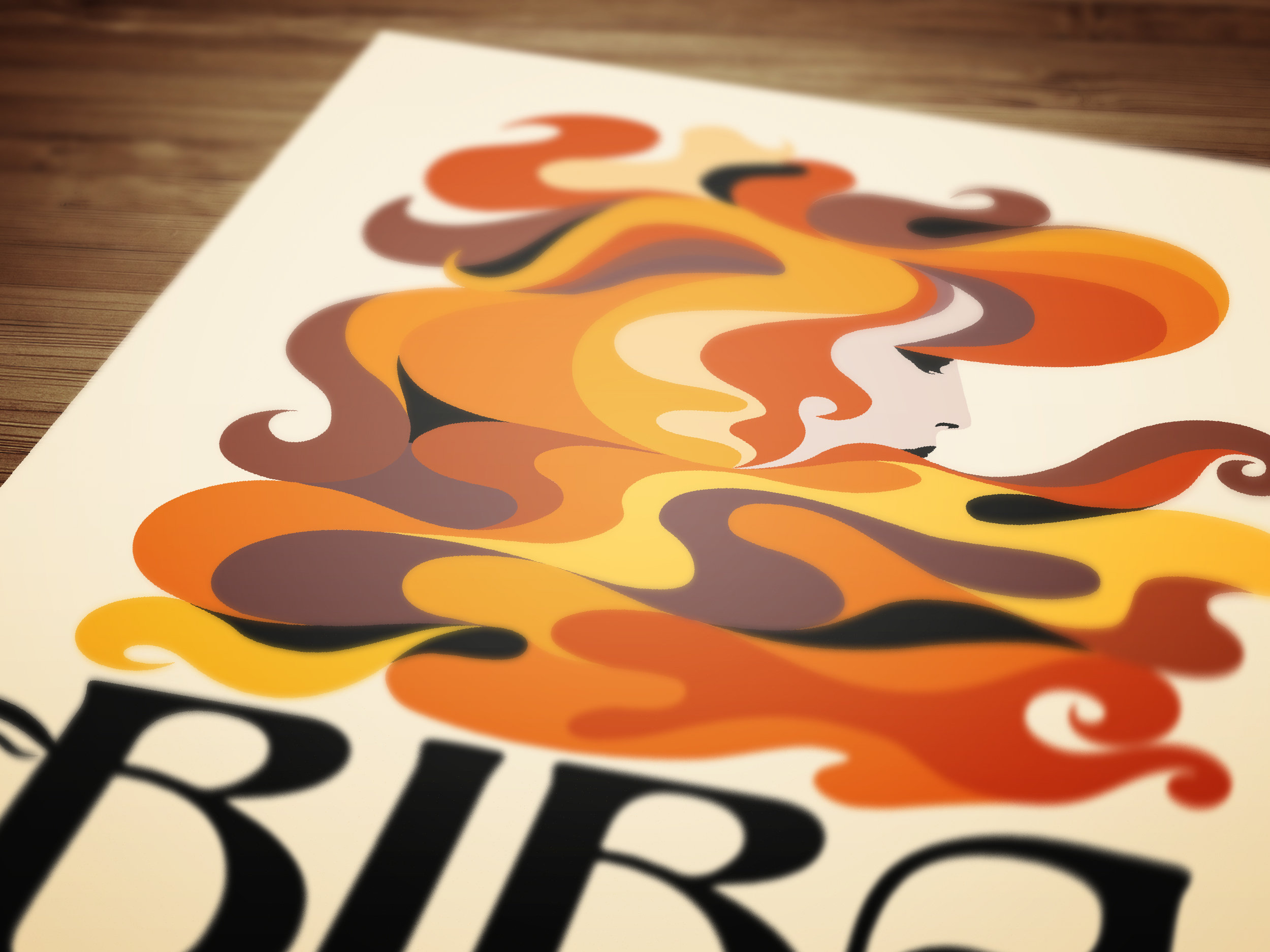 BIBA Retro Art Nouveau Print - Etsy