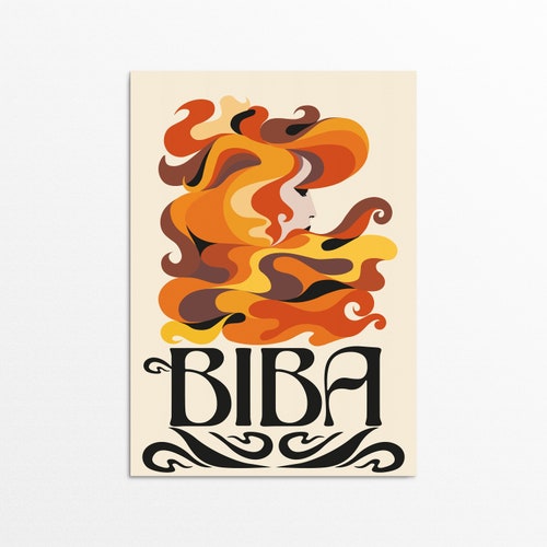 BIBA Retro Art Nouveau Print - Etsy