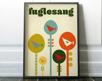 Fuglesang - Contemporary Modern Scandinavian Style Art Poster