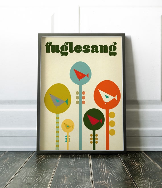 Fuglesang - Contemporary Modern Scandinavian Style Art Poster