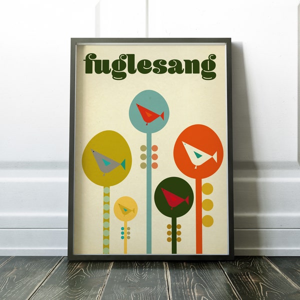 Fuglesang - Contemporary Modern Scandinavian Style Art Poster