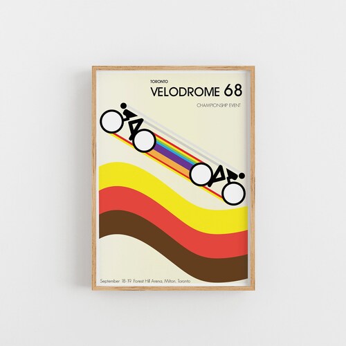 Velodrome - Retro Style Cycling Poster