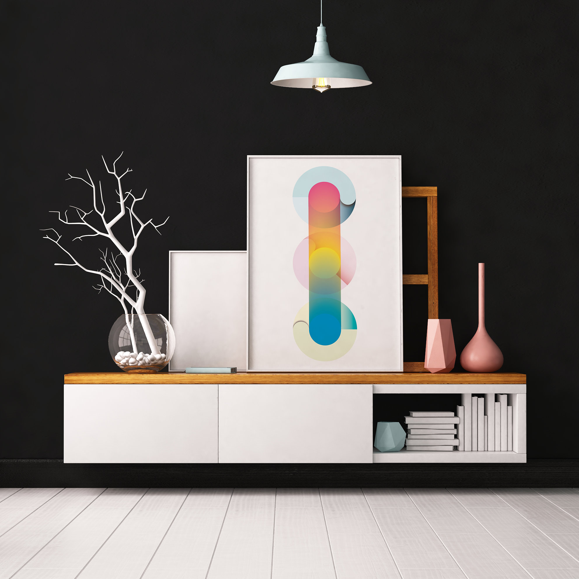 Floating Points Modern Graphic Design Art Print