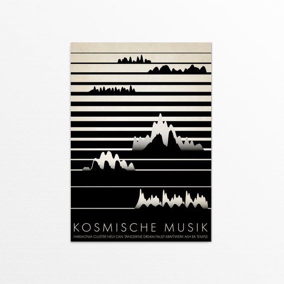 Kosmische Musik - Retro 70s Rock Music Poster