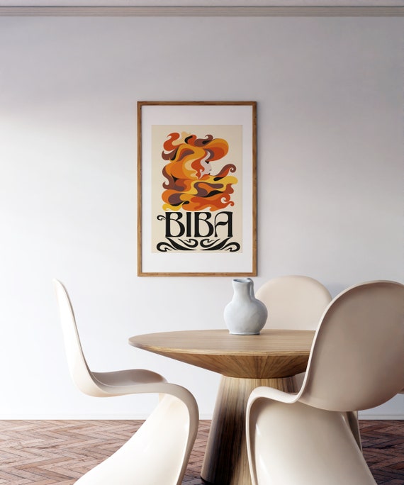 BIBA Retro Art Nouveau Print - Etsy
