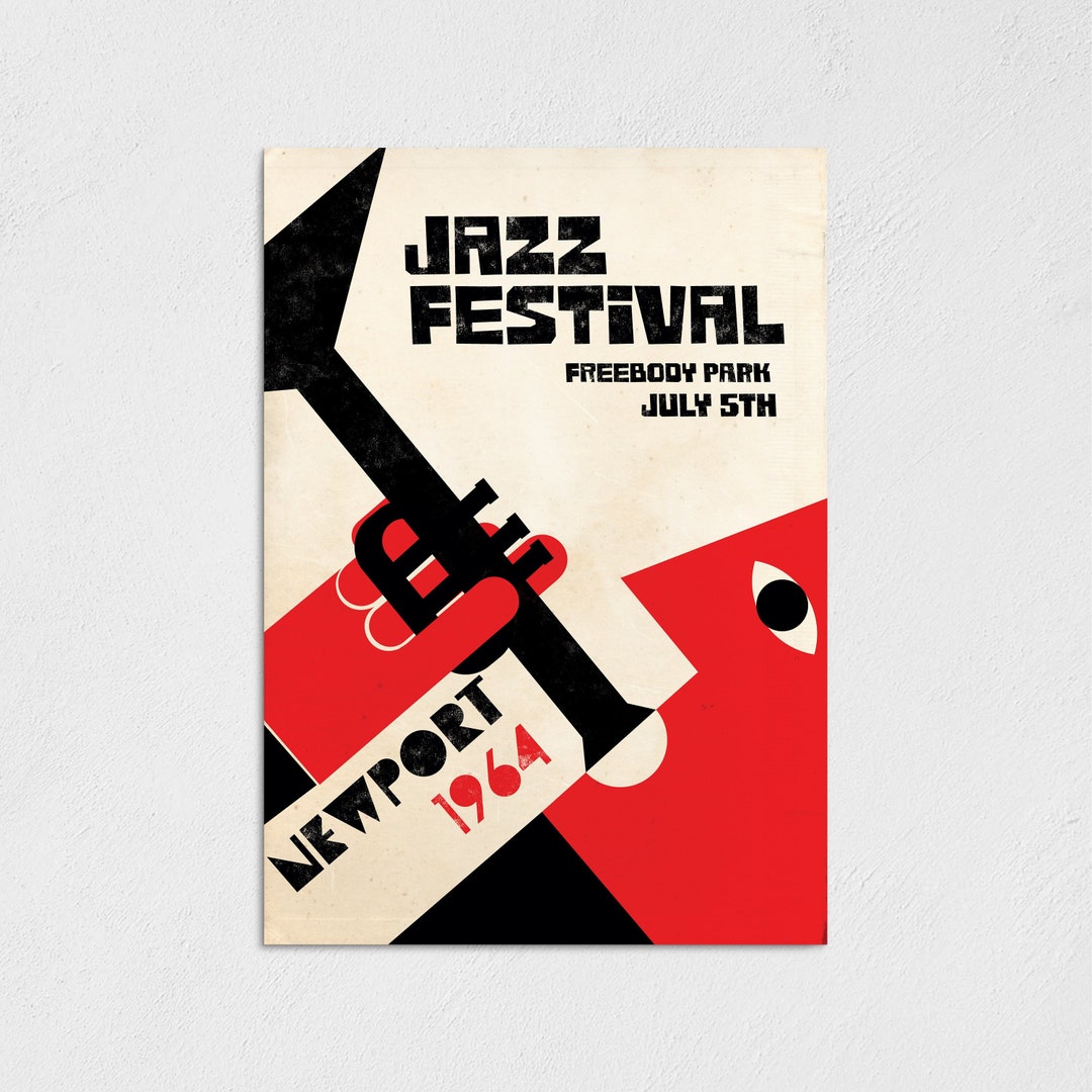 Newport 64 Minimal Design Jazz Festival Poster Etsy
