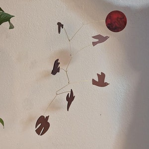 Mobile, Kinetic Sculpture, Birds in Fight, Contemporary Mobile