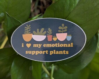 I Heart My Emotional Support Plants Sticker