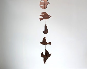 Birds in Flight Mobile - Wooden Garland - Flying Birds Design