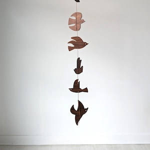 Birds in Flight Mobile - Wooden Garland - Flying Birds Design