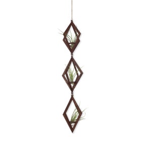 air plant hanger trio diamond walnut image 1