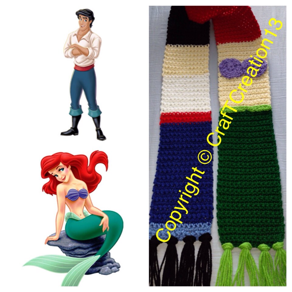 The Little Mermaid Ariel & Prince Eric inspired Scarf Etsy