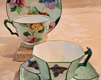 Vintage English Crown Staffordshire Teacups
