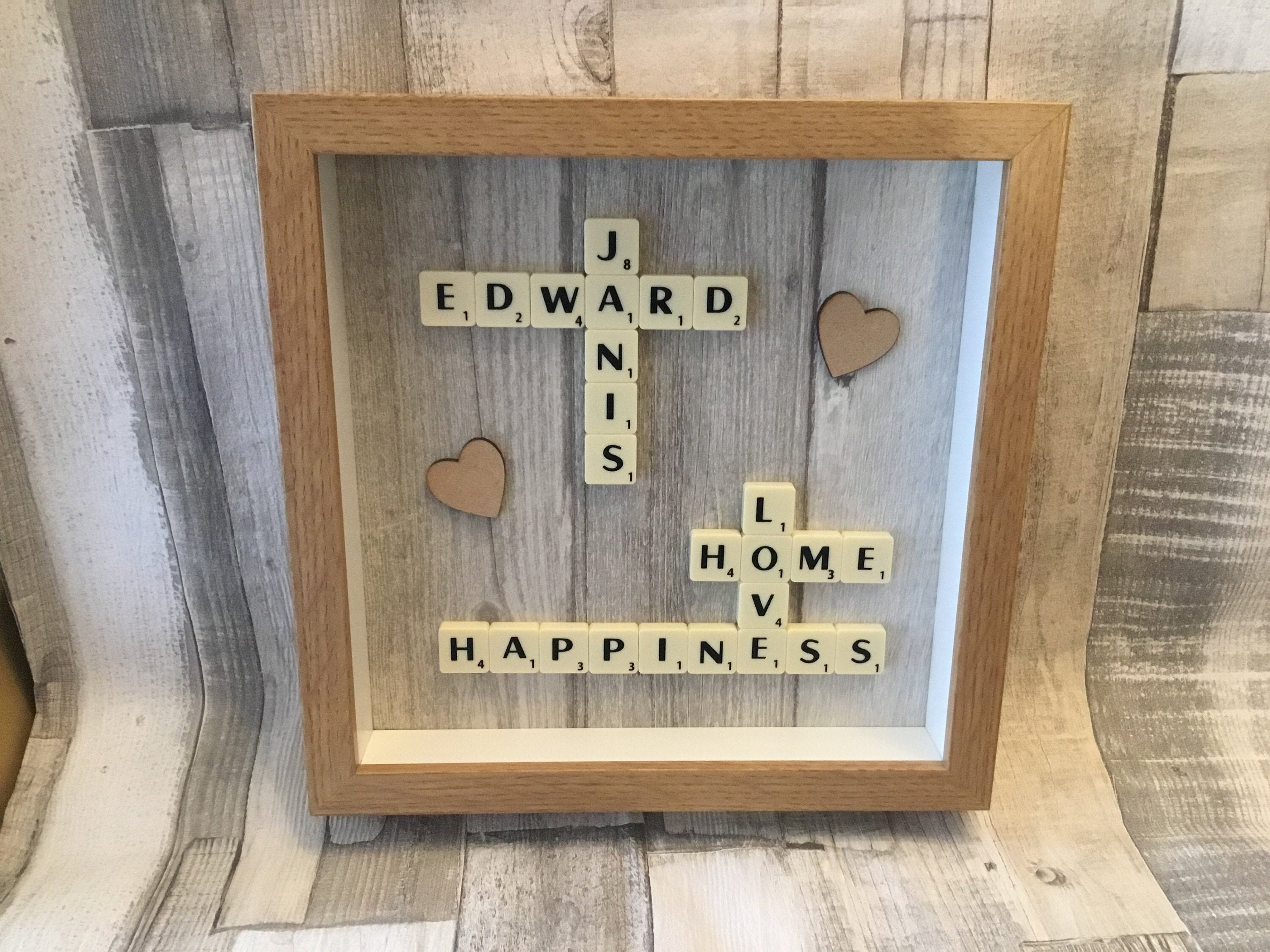 Personalised Scrabble Picture Frame Wall Art Gift Birthday Etsy UK