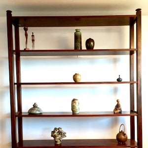 Large Danish Hovmand Olsen Solid Rosewood Bookcase Midcentury Modern Display Shelves