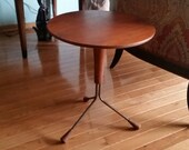 Midcentury Teak Tripod Side Table 1950s End Table Albert Larsson for Alberts of Sweden Danish Modern 4 Available
