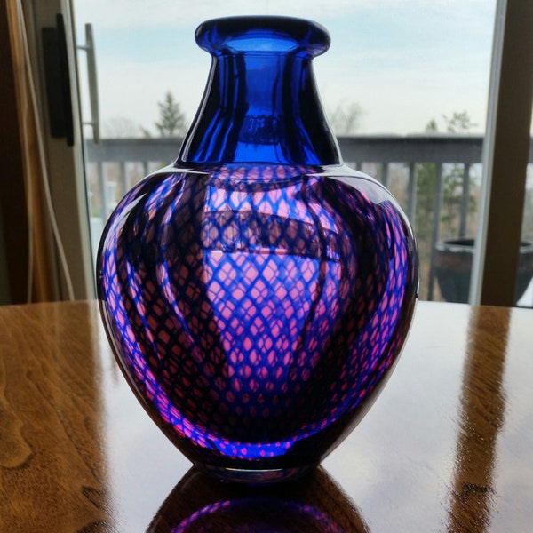 Orrefors Graal Kraka Glass Vase Sven Palmqvist Midcentury Danish Modern Kosta