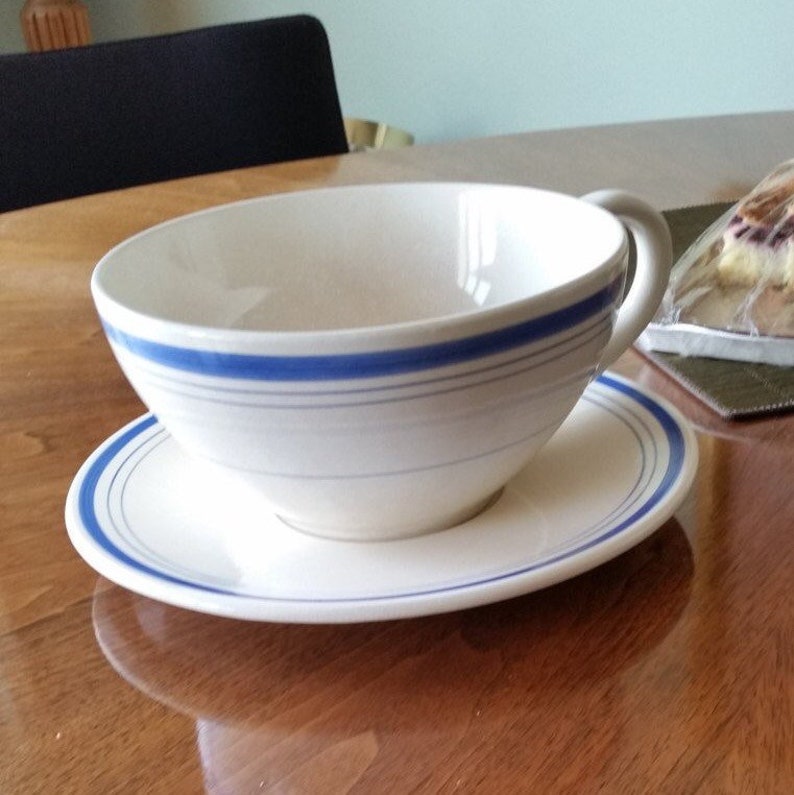 Large Vintage Bowl with Matching Plate Soup Tureen ca. 40s 50s Etsy