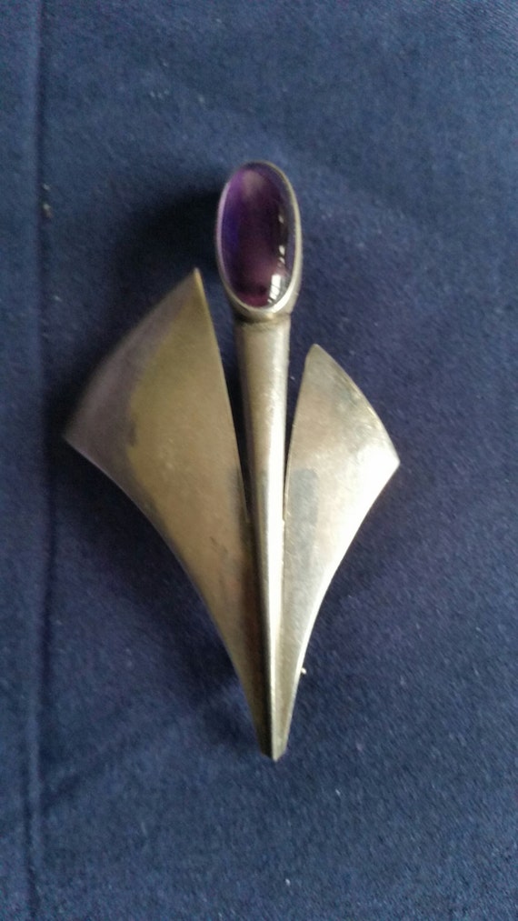 Vintage N E From Brooch Sterling Silver ca. 60s Mi