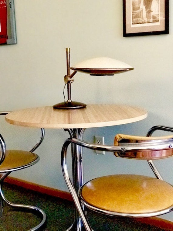 Dazor Flying Saucer Lamp Mid Century Table Desk or Bedside Lamp