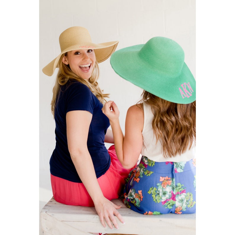 Mint Floppy Hat with Monogram for Women