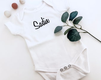 Personalized Baby Girl Bodysuit - Script Lettering