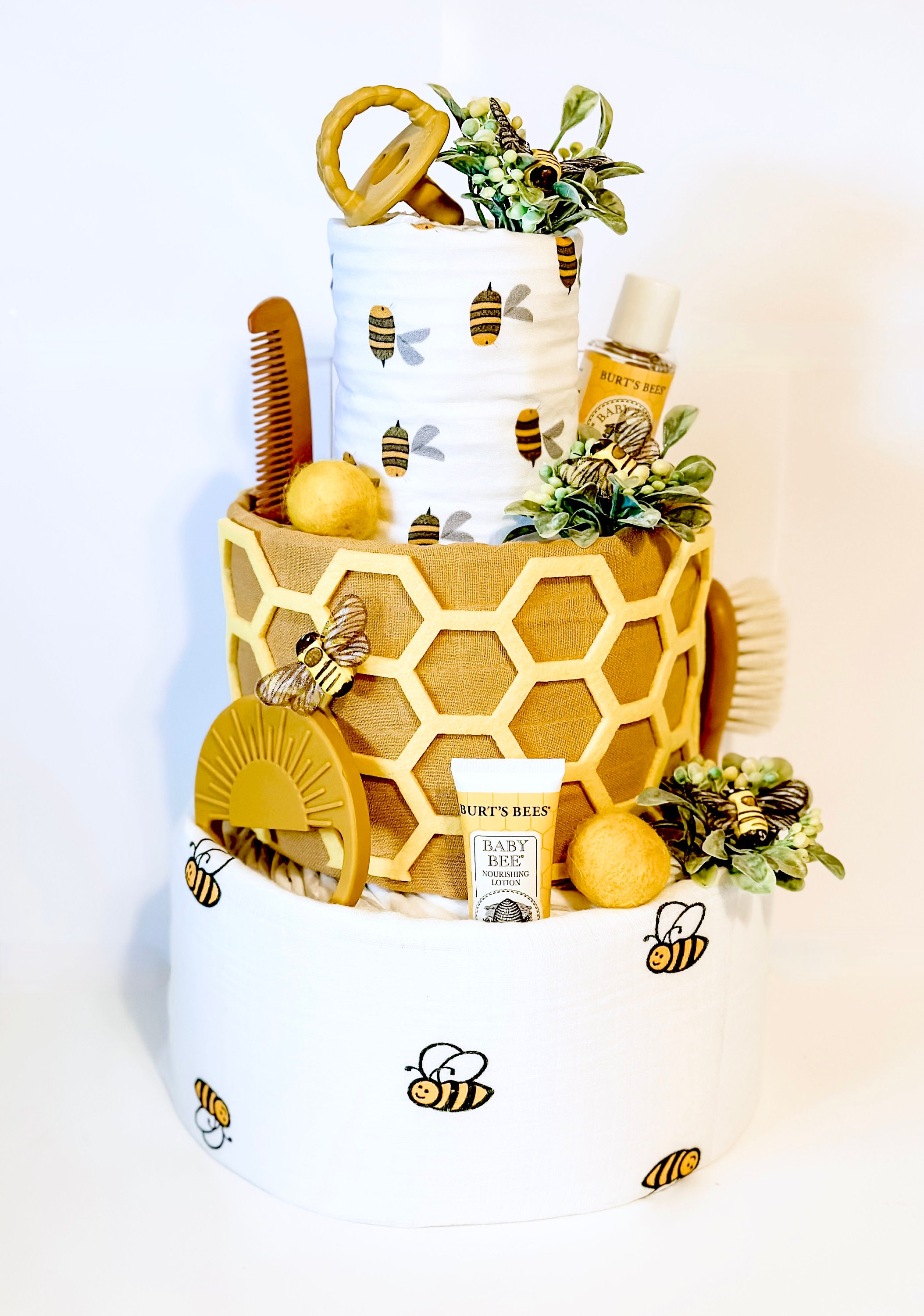 Sweet As Can BEE Diaper Cake 3 Tier Baby Shower Centerpiece