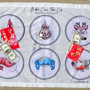 Dim Sum Boba Vietnamese Lunar New Year Tet Gambling Dice Board Game image 6