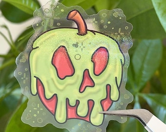 Evil Queens Poison Apple Snow White Disney Stickers – Shimmery Vinyl, Transparent & Waterproof