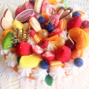Decorative Cake & Fruits, Felt Food, Ready Gift, Kitchen Table Shop ...