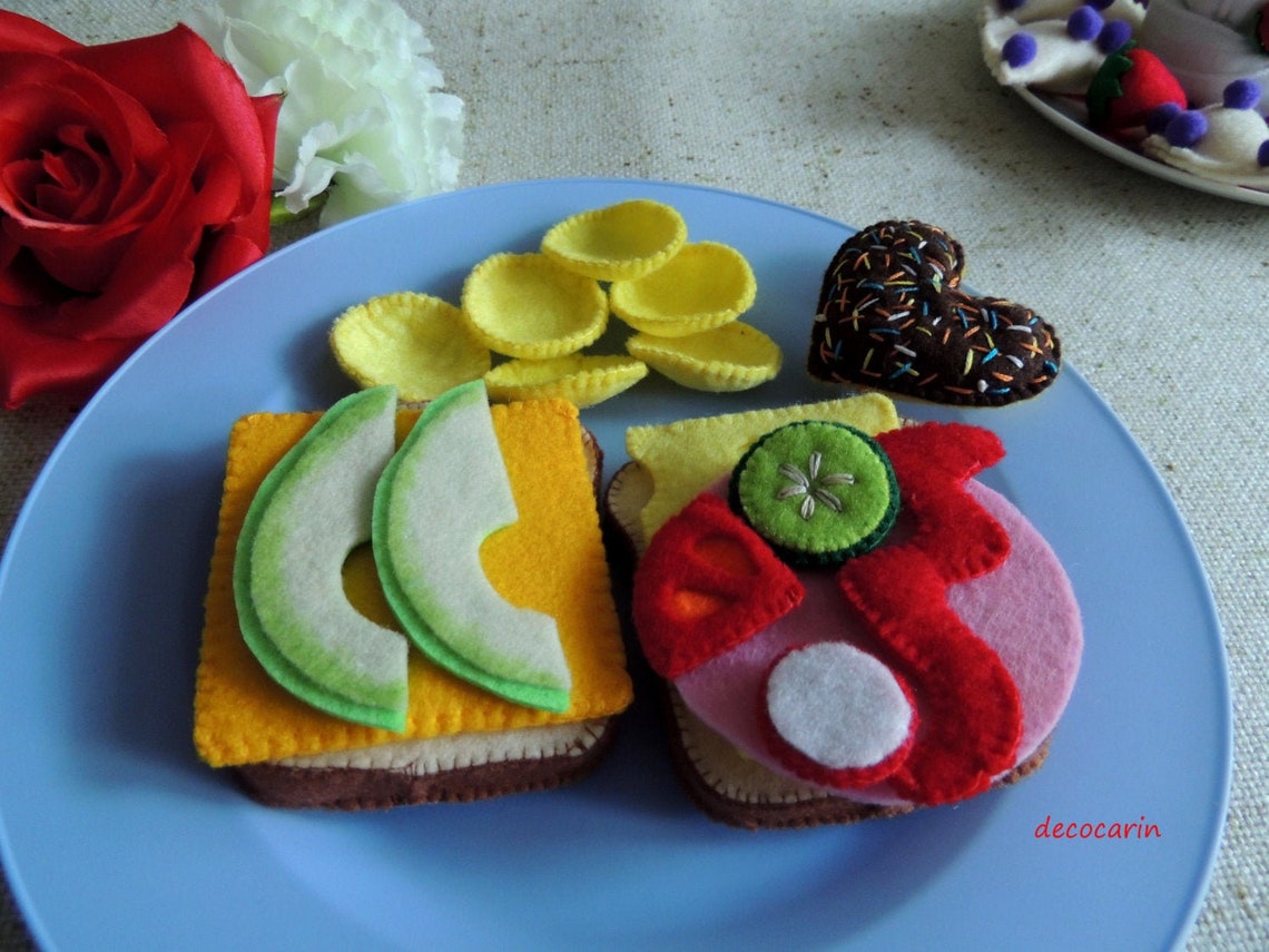 Felt Food Set Play Food Sandwich Kids Toys Pretend Play Toy Etsy
