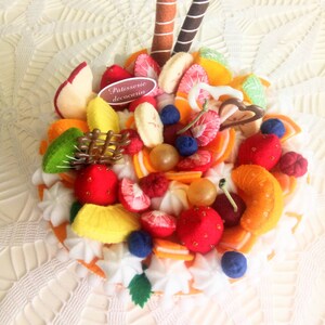 Decorative Cake & Fruits, Felt Food, Ready Gift, Kitchen Table Shop ...