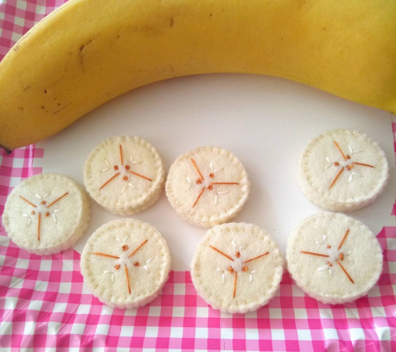 Felt Banana Slice Pretend Play Food Salad Cake Dessert Fruit Etsy