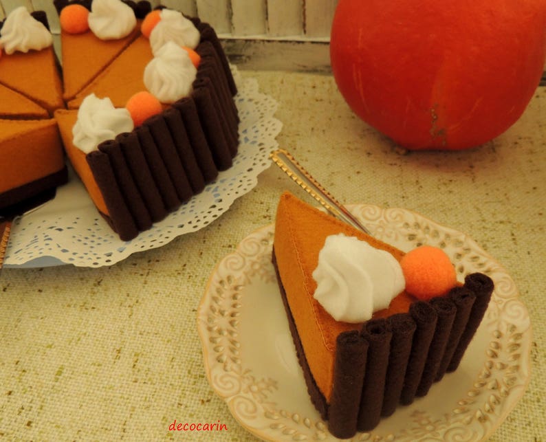 Felt Pumpkin Pie Felt Cake Play Felt Food Montessori Toy Etsy