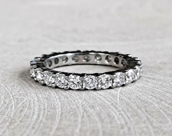 Platinum Diamond Eternity Band 1.5 CTW, Size 5.5 (GIA G.G. Appraisal)