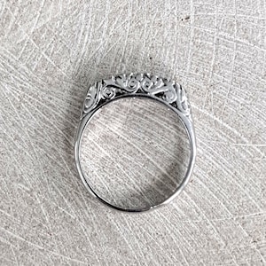 PLATINUM Engraved Diamond Band Ring - GIA Graduate Gemologist Appraisal Incl 1,890 USD!