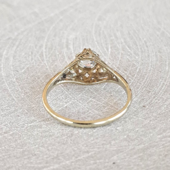 Antique Diamond Engagement Ring .54 Ct Old Europe… - image 4