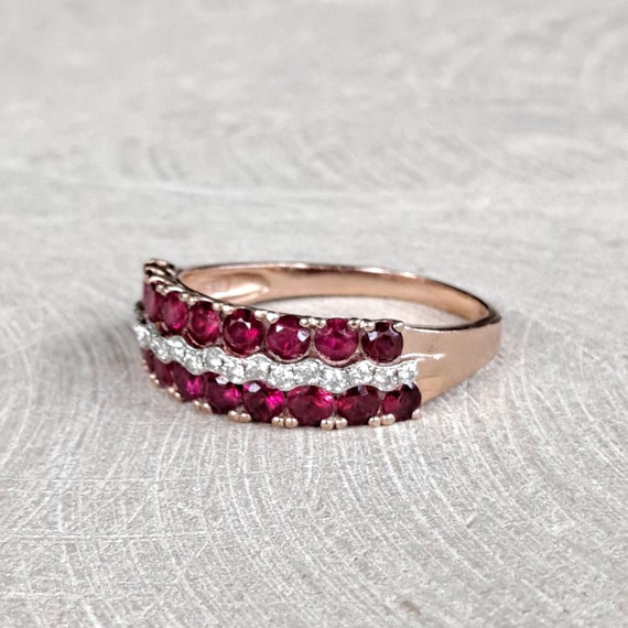 EFFY 14K Gold Ruby and Diamond Band Ring, Size 11… - image 8