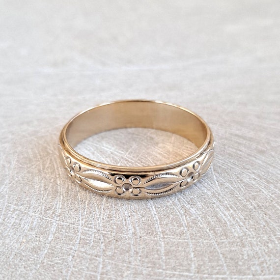 Vintage Mens/Unisex Wedding Band 14K Yellow Gold 5mm … Gem