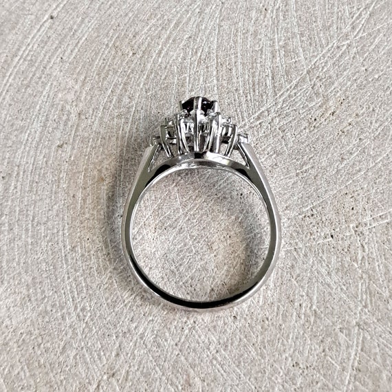 Natural Ruby and Diamond 14k White Gold Cluster R… - image 6