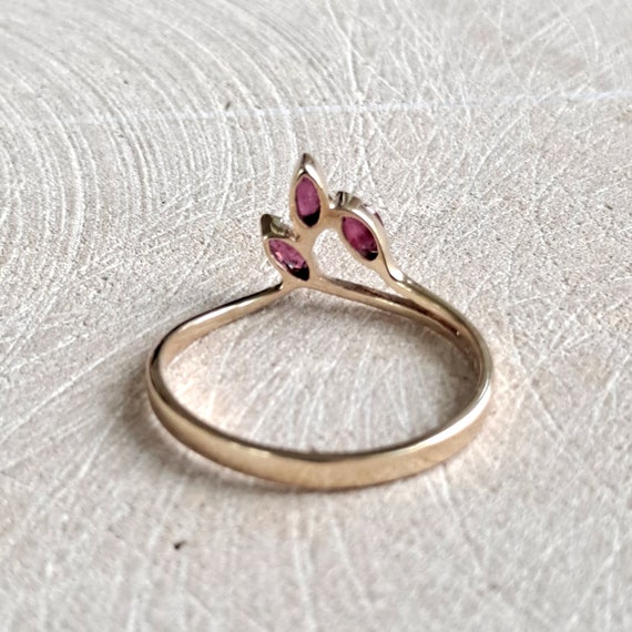 Ruby and 14K Yellow Gold Petite Three Stone Ring,… - image 4