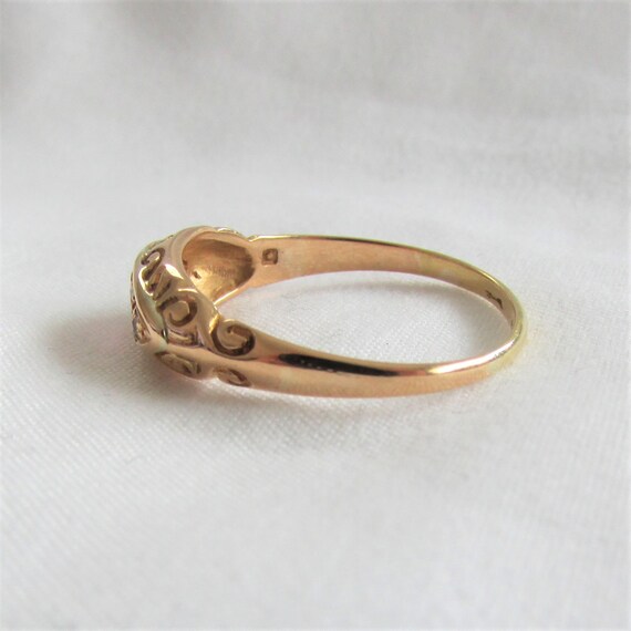 Ruby and Diamond Engraved Band Ring - English Ori… - image 5