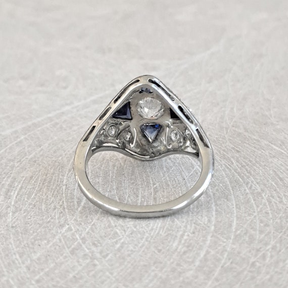 Antique 14K Diamond and Sapphire Art Deco Filigre… - image 4